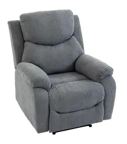 Sillón Reclinable Manual 150° Sillón Relax Tapizado en Tela Aspecto Lino con Reposapiés y Reposabrazos Acolchados Girs
