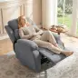 Sillón Reclinable Manual 150° Sillón Relax Tapizado en Tela Aspecto Lino con Reposapiés y Reposabrazos Acolchados Girs Sillón Reclinable Manual 150° Sillón Relax Tapizado en Tela Aspecto Lino con Reposapiés y Reposabrazos Acolchados Girs