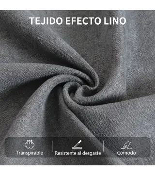 Sillón Reclinable Manual 150° Sillón Relax Tapizado en Tela Aspecto Lino con Reposapiés y Reposabrazos Acolchados Girs