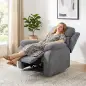 Sillón Reclinable Manual 150° Sillón Relax Tapizado en Tela Aspecto Lino con Reposapiés y Reposabrazos Acolchados Girs Sillón Reclinable Manual 150° Sillón Relax Tapizado en Tela Aspecto Lino con Reposapiés y Reposabrazos Acolchados Girs