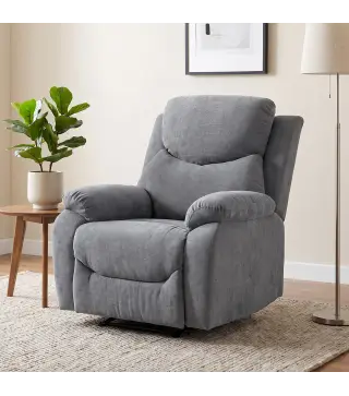Sillón Reclinable Manual 150° Sillón Relax Tapizado en Tela Aspecto Lino con Reposapiés y Reposabrazos Acolchados Girs