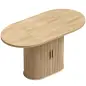 Mesa de Comedor Ovalada para 6 Personas con Tablero Grueso Puertas Correderas Tipo Persiana 6 Compartimentos Roble Mesa de Comedor Ovalada para 6 Personas con Tablero Grueso Puertas Correderas Tipo Persiana 6 Compartimentos Roble