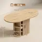 Mesa de Comedor Ovalada para 6 Personas con Tablero Grueso Puertas Correderas Tipo Persiana 6 Compartimentos Roble Mesa de Comedor Ovalada para 6 Personas con Tablero Grueso Puertas Correderas Tipo Persiana 6 Compartimentos Roble