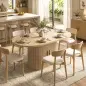 Mesa de Comedor Ovalada para 6 Personas con Tablero Grueso Puertas Correderas Tipo Persiana 6 Compartimentos Roble Mesa de Comedor Ovalada para 6 Personas con Tablero Grueso Puertas Correderas Tipo Persiana 6 Compartimentos Roble