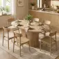 Mesa de Comedor Ovalada para 6 Personas con Tablero Grueso Puertas Correderas Tipo Persiana 6 Compartimentos Roble Mesa de Comedor Ovalada para 6 Personas con Tablero Grueso Puertas Correderas Tipo Persiana 6 Compartimentos Roble