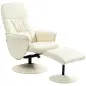 Sillón de Relax con Reposapiés Respaldo Reclinable hasta 145° para Salón Dormitorio Oficina 76x81x101 cm Crema Sillón de Relax con Reposapiés Respaldo Reclinable hasta 145° para Salón Dormitorio Oficina 76x81x101 cm Crema