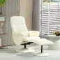 Sillón de Relax con Reposapiés Respaldo Reclinable hasta 145° para Salón Dormitorio Oficina 76x81x101 cm Crema Sillón de Relax con Reposapiés Respaldo Reclinable hasta 145° para Salón Dormitorio Oficina 76x81x101 cm Crema