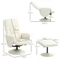 Sillón de Relax con Reposapiés Respaldo Reclinable hasta 145° para Salón Dormitorio Oficina 76x81x101 cm Crema Sillón de Relax con Reposapiés Respaldo Reclinable hasta 145° para Salón Dormitorio Oficina 76x81x101 cm Crema
