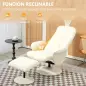 Sillón de Relax con Reposapiés Respaldo Reclinable hasta 145° para Salón Dormitorio Oficina 76x81x101 cm Crema Sillón de Relax con Reposapiés Respaldo Reclinable hasta 145° para Salón Dormitorio Oficina 76x81x101 cm Crema