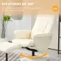 Sillón de Relax con Reposapiés Respaldo Reclinable hasta 145° para Salón Dormitorio Oficina 76x81x101 cm Crema Sillón de Relax con Reposapiés Respaldo Reclinable hasta 145° para Salón Dormitorio Oficina 76x81x101 cm Crema