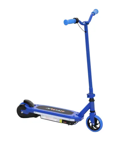 Patinete Eléctrico para Niños con Luces LED Acelerador de Pulgar y Ruedas sin Pinchazos Velocidad de hasta 10 km/h Azul