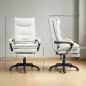 Silla de Escritorio con Masaje Altura Ajustable Respaldo Reclinable Reposapiés Giratoria 360° Crema Silla de Escritorio con Masaje Altura Ajustable Respaldo Reclinable Reposapiés Giratoria 360° Crema