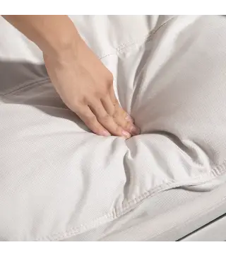 Silla de Escritorio con Masaje Altura Ajustable Respaldo Reclinable Reposapiés Giratoria 360° Crema