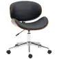 Silla de Oficina con Ruedas Silla de Escritorio Tapizada en PU con Asiento Ancho y Curvado Altura Ajustable Negro Silla de Oficina con Ruedas Silla de Escritorio Tapizada en PU con Asiento Ancho y Curvado Altura Ajustable Negro
