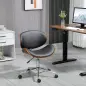Silla de Oficina con Ruedas Silla de Escritorio Tapizada en PU con Asiento Ancho y Curvado Altura Ajustable Negro Silla de Oficina con Ruedas Silla de Escritorio Tapizada en PU con Asiento Ancho y Curvado Altura Ajustable Negro