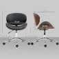 Silla de Oficina con Ruedas Silla de Escritorio Tapizada en PU con Asiento Ancho y Curvado Altura Ajustable Negro Silla de Oficina con Ruedas Silla de Escritorio Tapizada en PU con Asiento Ancho y Curvado Altura Ajustable Negro