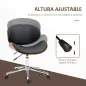 Silla de Oficina con Ruedas Silla de Escritorio Tapizada en PU con Asiento Ancho y Curvado Altura Ajustable Negro Silla de Oficina con Ruedas Silla de Escritorio Tapizada en PU con Asiento Ancho y Curvado Altura Ajustable Negro