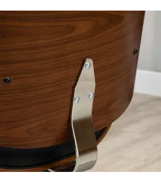 Silla de Oficina con Ruedas Silla de Escritorio Tapizada en PU con Asiento Ancho y Curvado Altura Ajustable Negro