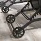 Lote de 2 tumbonas de aluminio y textileno con ruedas, respaldo reclinable carga máx. 150 kg Negro Lote de 2 tumbonas de aluminio y textileno con ruedas, respaldo reclinable carga máx. 150 kg Negro