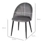 Conjunto de 2 sillas de Comedor Silla de Cocina Terciopelo Patas metal Gris 52x54x79 cm Conjunto de 2 sillas de Comedor Silla de Cocina Terciopelo Patas metal Gris 52x54x79 cm