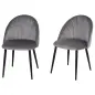 Conjunto de 2 sillas de Comedor Silla de Cocina Terciopelo Patas metal Gris 52x54x79 cm Conjunto de 2 sillas de Comedor Silla de Cocina Terciopelo Patas metal Gris 52x54x79 cm