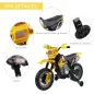 Moto Eléctrica para Niños con Ruedas de Apoyo Desmontables Faros y Música para Niños 3-6 Años Amarillo Moto Eléctrica para Niños con Ruedas de Apoyo Desmontables Faros y Música para Niños 3-6 Años Amarillo