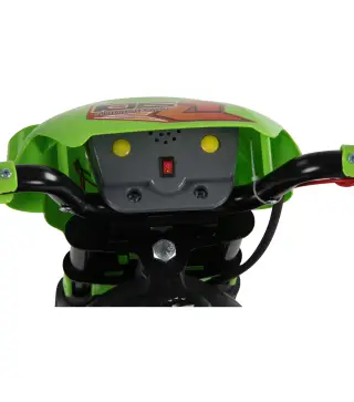 Moto Eléctrica para Niños con Ruedas de Apoyo Desmontables Faros y Música para Niños 3-6 Años Verde