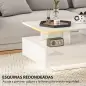 Mesa de Centro LED Moderna con 4 Cajones Estante Abierto y Luces LED de 16 Colores para Salón 90x55x41 cm Blanco Brillo Mesa de Centro LED Moderna con 4 Cajones Estante Abierto y Luces LED de 16 Colores para Salón 90x55x41 cm Blanco Brillo