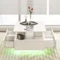 Mesa de Centro LED Moderna con 4 Cajones Estante Abierto y Luces LED de 16 Colores para Salón 90x55x41 cm Blanco Brillo Mesa de Centro LED Moderna con 4 Cajones Estante Abierto y Luces LED de 16 Colores para Salón 90x55x41 cm Blanco Brillo