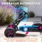 Kart Pedales para Niños de +3 Años con Embrague Automático Freno Ruedas Antideslizantes de EVA y Marco Metálico Rosa Kart Pedales para Niños de +3 Años con Embrague Automático Freno Ruedas Antideslizantes de EVA y Marco Metálico Rosa