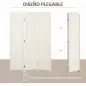 Separador de Ambientes de 3 Paneles Biombo Plegable 135x180 cm Pantalla de Privacidad de Polipropileno Blanco