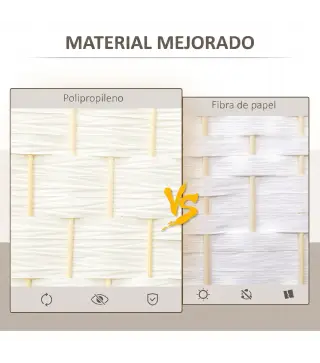 Separador de Ambientes de 3 Paneles Biombo Plegable 135x180 cm Pantalla de Privacidad de Polipropileno Blanco