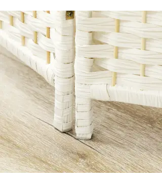 Separador de Ambientes de 3 Paneles Biombo Plegable 135x180 cm Pantalla de Privacidad de Polipropileno Blanco