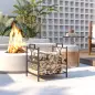 Estante de leña para interiores 42,5 x 33,5 x 43 cm Estante de leña para chimenea de metal negro Estante de leña para interiores 42,5 x 33,5 x 43 cm Estante de leña para chimenea de metal negro