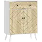 Zapatero Entrada Recibidor con 2 Puertas Estantes Ajustables Cajón para 12 Pares de Zapatos 75x35x97 cm Blanco y Natural Zapatero Entrada Recibidor con 2 Puertas Estantes Ajustables Cajón para 12 Pares de Zapatos 75x35x97 cm Blanco y Natural