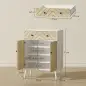 Zapatero Entrada Recibidor con 2 Puertas Estantes Ajustables Cajón para 12 Pares de Zapatos 75x35x97 cm Blanco y Natural Zapatero Entrada Recibidor con 2 Puertas Estantes Ajustables Cajón para 12 Pares de Zapatos 75x35x97 cm Blanco y Natural