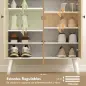 Zapatero Entrada Recibidor con 2 Puertas Estantes Ajustables Cajón para 12 Pares de Zapatos 75x35x97 cm Blanco y Natural Zapatero Entrada Recibidor con 2 Puertas Estantes Ajustables Cajón para 12 Pares de Zapatos 75x35x97 cm Blanco y Natural