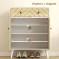 Zapatero Entrada Recibidor con 2 Puertas Estantes Ajustables Cajón para 12 Pares de Zapatos 75x35x97 cm Blanco y Natural Zapatero Entrada Recibidor con 2 Puertas Estantes Ajustables Cajón para 12 Pares de Zapatos 75x35x97 cm Blanco y Natural