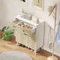 Zapatero Entrada Recibidor con 2 Puertas Estantes Ajustables Cajón para 12 Pares de Zapatos 75x35x97 cm Blanco y Natural Zapatero Entrada Recibidor con 2 Puertas Estantes Ajustables Cajón para 12 Pares de Zapatos 75x35x97 cm Blanco y Natural