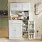 Alacena de Cocina con Estación de Carga 6 Puertas 1 Cajón Estantes Ajustables Encimera Amplio 100x40x173 cm Blanco Alacena de Cocina con Estación de Carga 6 Puertas 1 Cajón Estantes Ajustables Encimera Amplio 100x40x173 cm Blanco