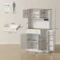Alacena de Cocina con Estación de Carga 6 Puertas 1 Cajón Estantes Ajustables Encimera Amplio 100x40x173 cm Blanco Alacena de Cocina con Estación de Carga 6 Puertas 1 Cajón Estantes Ajustables Encimera Amplio 100x40x173 cm Blanco