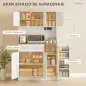 Alacena de Cocina con Estación de Carga 6 Puertas 1 Cajón Estantes Ajustables Encimera Amplio 100x40x173 cm Blanco Alacena de Cocina con Estación de Carga 6 Puertas 1 Cajón Estantes Ajustables Encimera Amplio 100x40x173 cm Blanco