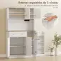 Alacena de Cocina con Estación de Carga 6 Puertas 1 Cajón Estantes Ajustables Encimera Amplio 100x40x173 cm Blanco Alacena de Cocina con Estación de Carga 6 Puertas 1 Cajón Estantes Ajustables Encimera Amplio 100x40x173 cm Blanco