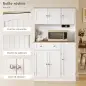 Alacena de Cocina con Estación de Carga 6 Puertas 1 Cajón Estantes Ajustables Encimera Amplio 100x40x173 cm Blanco Alacena de Cocina con Estación de Carga 6 Puertas 1 Cajón Estantes Ajustables Encimera Amplio 100x40x173 cm Blanco