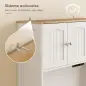 Alacena de Cocina con Estación de Carga 6 Puertas 1 Cajón Estantes Ajustables Encimera Amplio 100x40x173 cm Blanco Alacena de Cocina con Estación de Carga 6 Puertas 1 Cajón Estantes Ajustables Encimera Amplio 100x40x173 cm Blanco