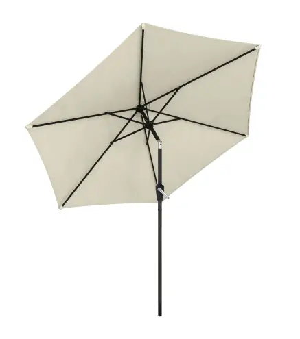 Parasol 270 cm Inclinable con Manivela y Protección UV50+, Blanco Crema
