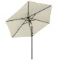 Parasol 270 cm Inclinable con Manivela y Protección UV50+, Blanco Crema
