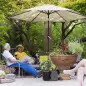 Parasol 270 cm Inclinable con Manivela y Protección UV50+, Blanco Crema