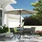 Parasol 270 cm Inclinable con Manivela y Protección UV50+, Blanco Crema