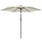Parasol 270 cm Inclinable con Manivela y Protección UV50+, Blanco Crema